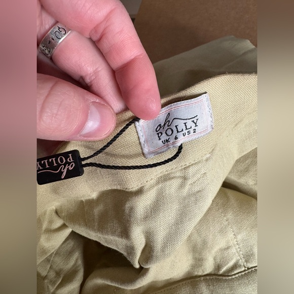 Oh Polly INALA High Waist Linen Shorts in Sage Green Women’s Size 2 NEW - Picture 7 of 7